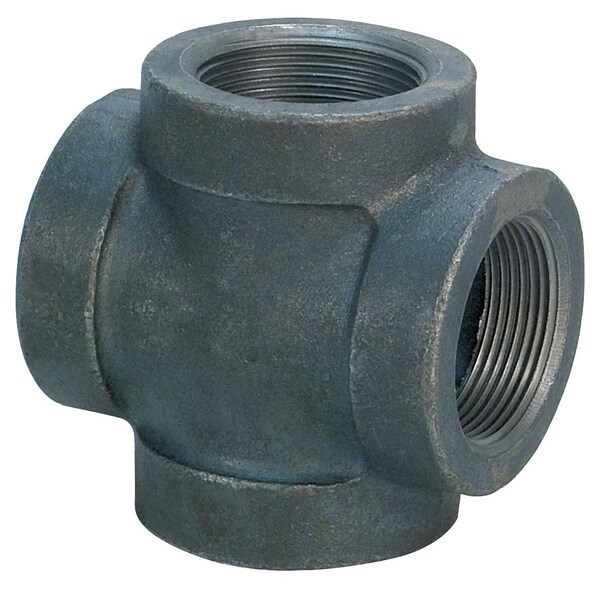 Usa Industrials Cross Black-Coated Malleable Iron Pipe Fittings, 1" Pipe, Malleable Iron (Black-Coated) ZUSA-PF-16189 - main